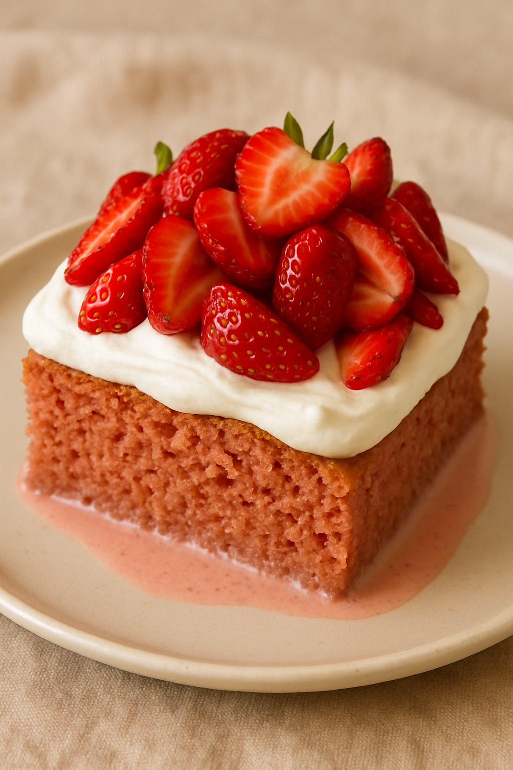 Strawberry tres leches cake