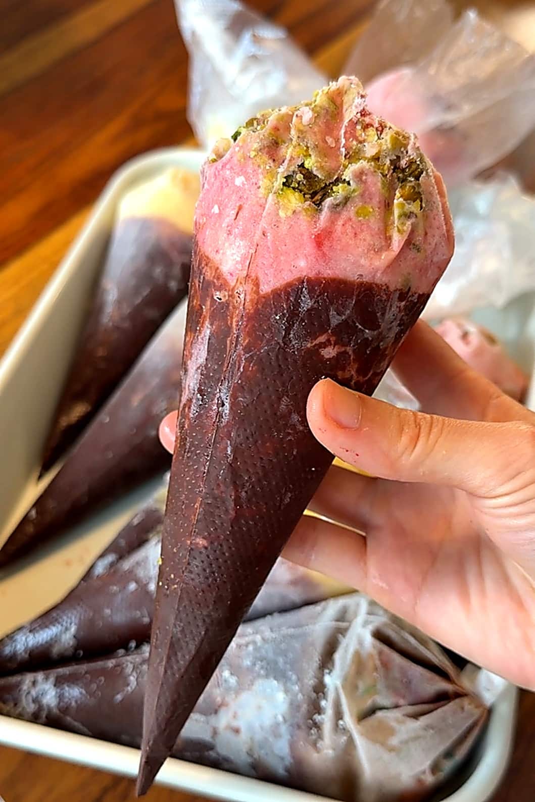 Banana Ice Cream – With Crunchy Chocolate Cones